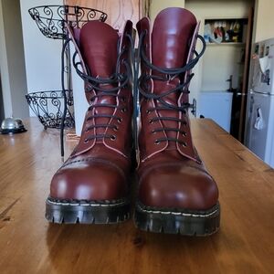 Gripfast 10 Hole Oxblood Steel Toe Derby Boots Size 12US
